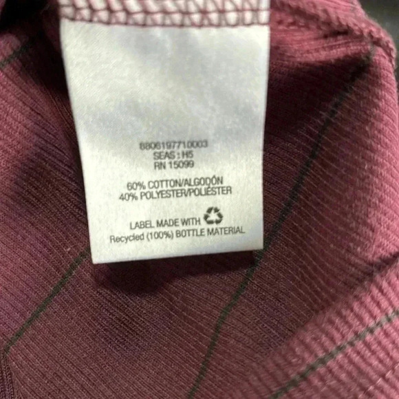 Structure Long Sleeve ribbed pullover, boatneck,thin stripe, color wine/black - Picture 9 of 9